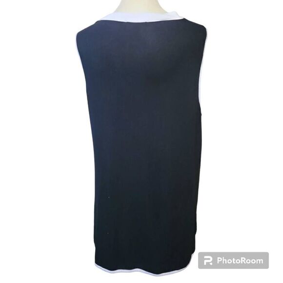 Cable And Gauge Women's Black With White Trim Blouse Top Size Large - Picture 3 of 6